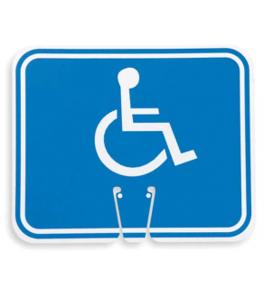 White/Blue Handicap Traffic Cone Sign