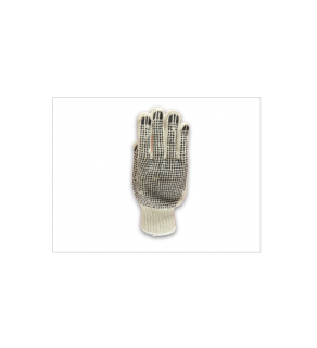 STRING KNITS COTTON GLOVES W/PVC TWO SIDED