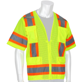 Type R Class 3 Two-Tone Mesh Surveyor Safety Vest - Yellow/Lime